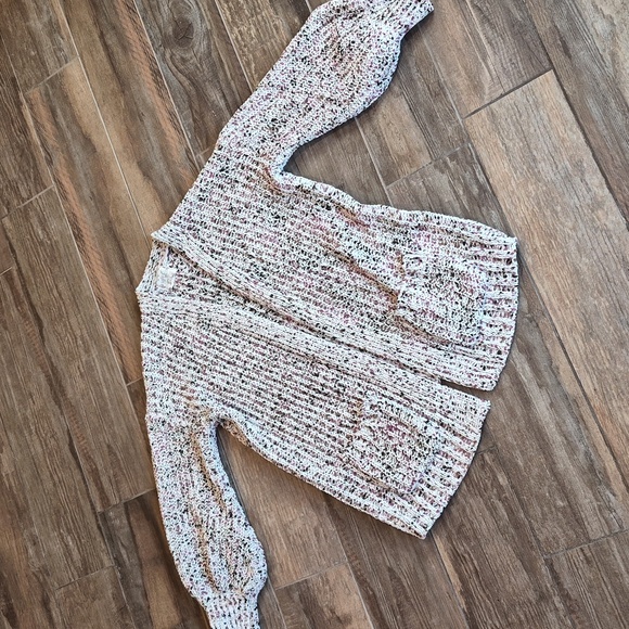 Hippie Rose Sweaters - 2 Hippie Rose Soft & Cozy Ivory, Mauve, & Brown Knit Cardigans, XS